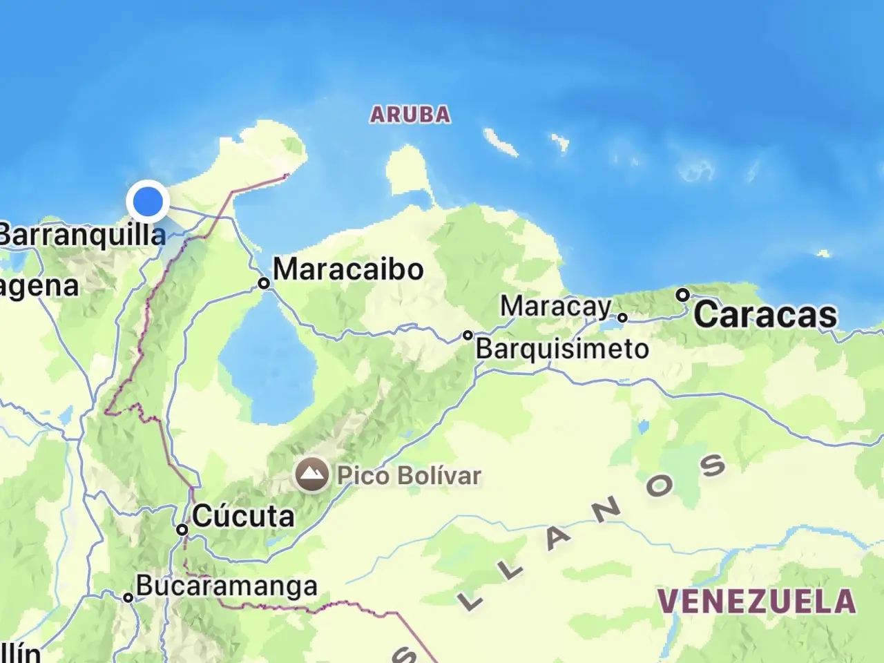 Maps screenshot from Riohacha